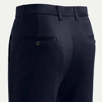 Men's Stretch Trousers Casual Smart Suit Pants Formal Straight Sport Clothing Japanese New Black Navy Elastic Office Work Pants