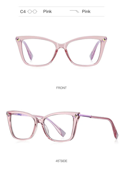 Usual Cat Eye Myopia Prescription Glasses Hyperopia Women Reading CR39 Anti Blue Light Optical Eyeglasses Frame PFD2127