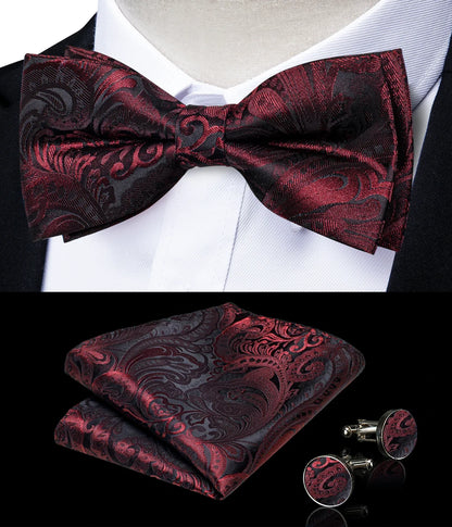 Suit Vest for Men Wedding Party Silk Waistcoat Bow Tie Handkerchief Cufflinks Tuxedo Gilet Men Clothing Wholesale