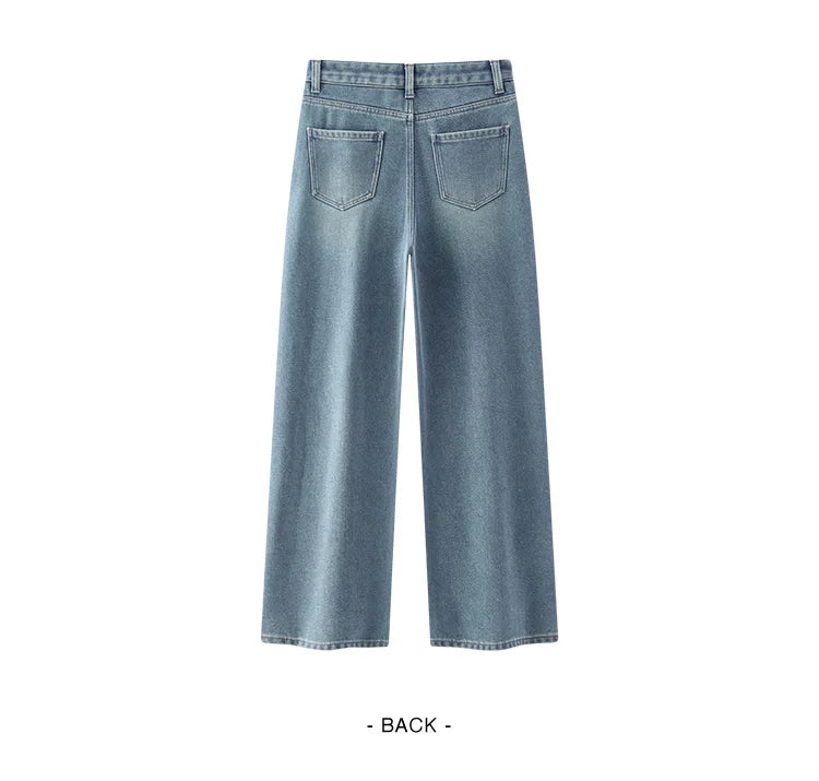Semir Jeans Women Wide Leg Fleece Lined Comfortable High Waist Winter 2025 New Floor-Length Pants with Leg-Elongating Effect