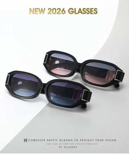 European American Polygon Small Sunglasses UV Protection Sun Glasses Multi Color Lens Women Street Fashion Outdoor Beach Shades