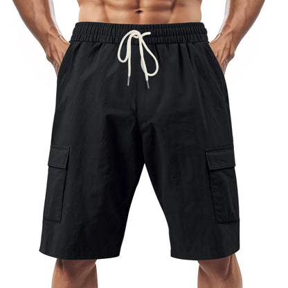 Casual Shorts Men Pants Men Sweatpants Joggers Fitness Clothing Multi-Pocket Work Shorts Relaxed-Fit Linen Pantaloncini Uomo