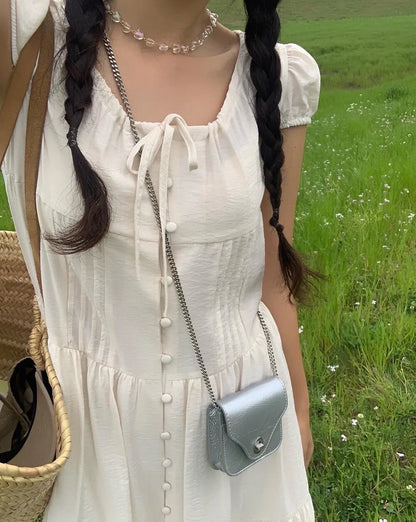 Spring 2025 Chic A-Line Dr Korean Sle Long Svel Women's Faionable Gown Ele Personali Commute Suitable Dr