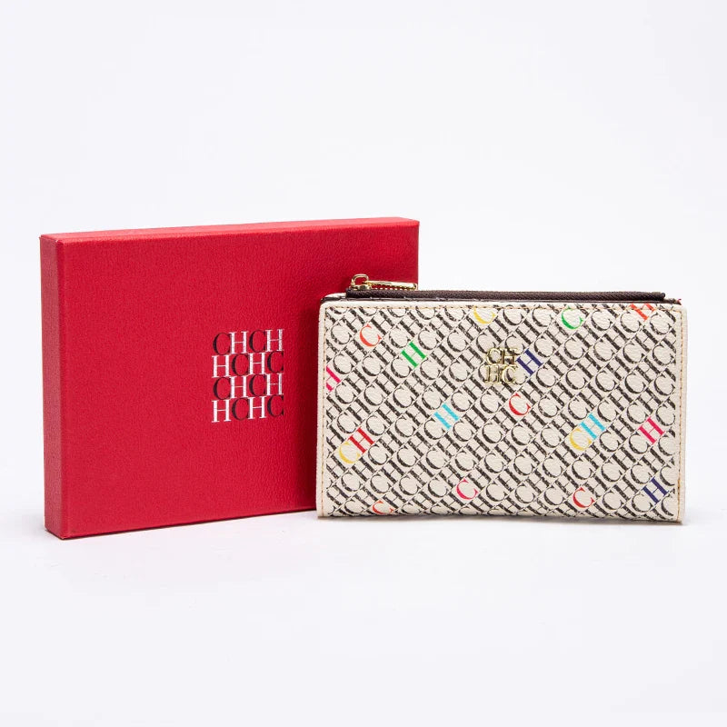 Women's Wallet CHCH Fashion Letter Cartoon Pattern Classic Retro Long Storage Wallet PVC Material Bag