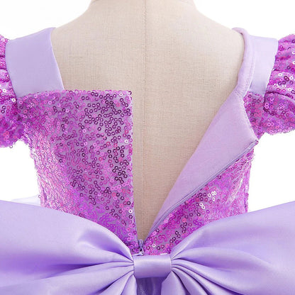 Girls Little Mermaid Aurora Costume Children Ariel Sleeping Beauty Dress Kids Peach Wedding Pink Fantasy Princess Disguise