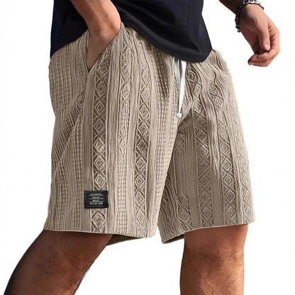 Men's Jacquard Casual Shorts Summer Harajuku Solid Sweatpants Fashion Men Short Pants Retro Men Clothes Roupas Streetwear New