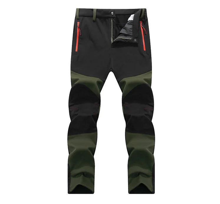 Men Trekking Pants Hiking Snow Autumn Winter Outdoor Soft Shell Thick Cloth Windproof Colorful Warm Camping Trousers