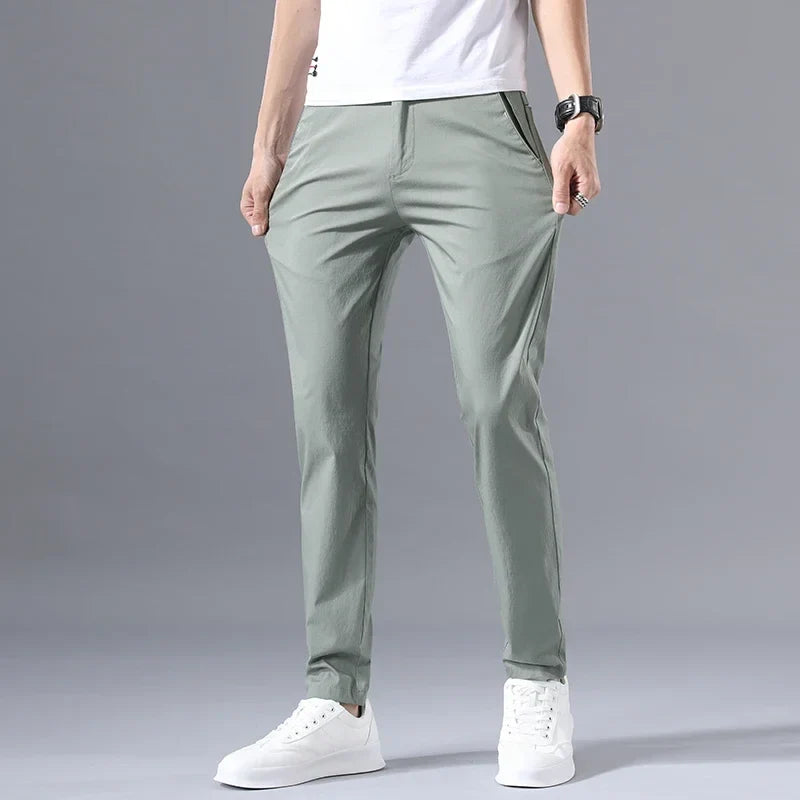 Spring Summer Thin Slim Men Casual Pants Classic Business Cotton Stretch Golf Trousers Korean Fashion Male Clothing Pants