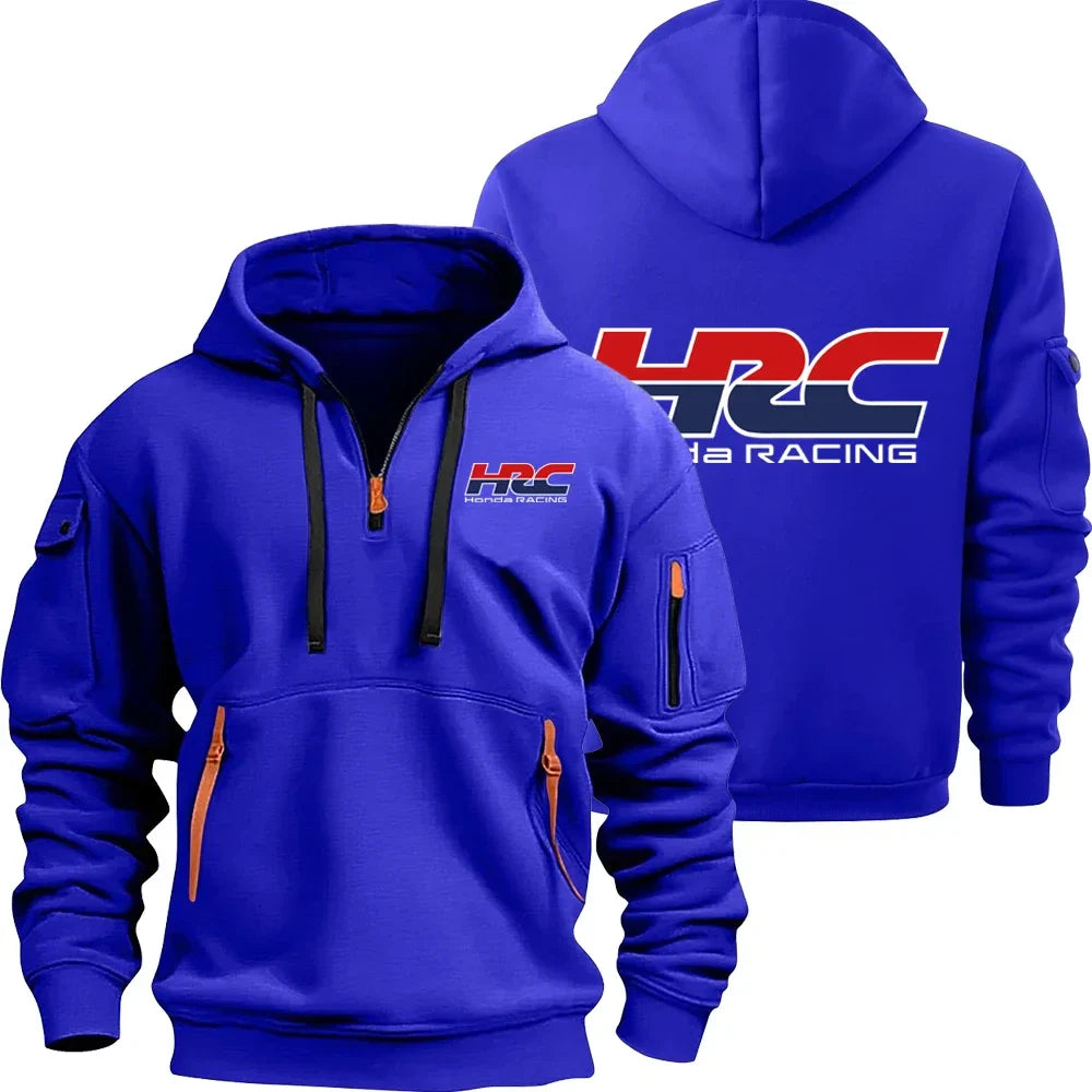 HRC Logo Racing Team Men's Half-zip Hoodie Spring and Autumn Men's Sweatshirt 2025 Sports Men's Pullover Clothes