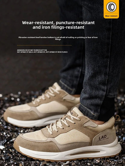 light summer safety shoes for men breathable work shoes odor proof work boots with steel toe cap construction protection shoes
