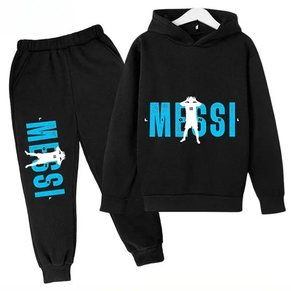 Messi Print Children's Set Sports Hoodie Pants Suit 2pcs Set Boys Girls Baby Kid Clothing Casual Fashion Autumn Winter sportsuit