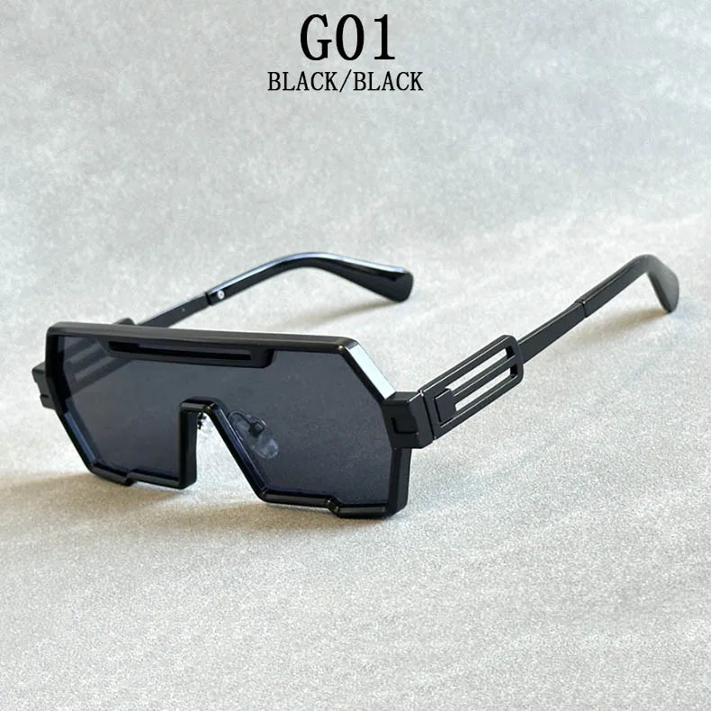 Steampunk Sunglasses For Men Vintage Designer Punk Fashion Glasses Retro One-Pieces Gafas De Sol Hombre Lunette De Soleil Homme
