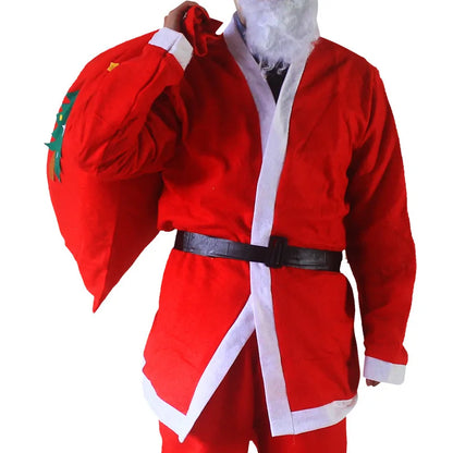 7PC Santa Claus Costume Sets Christmas Party Prom Adult Role Playing New Year Christmas Clothing Adult Character Cosplay Costume
