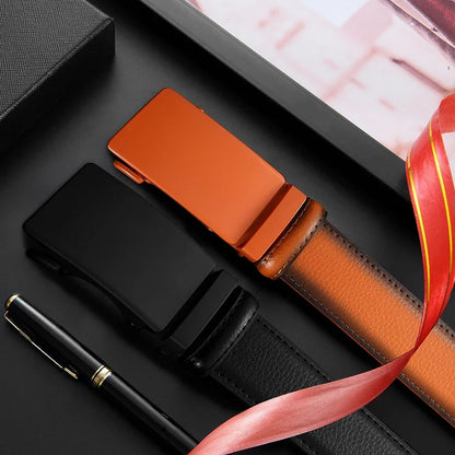 Men's Business Belt Leather Classic Alloy Buckle High Quality Casual Fashion Ratchet Adjustable Belt Cowboy Punk Casual Belt