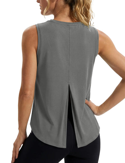 Quick Dry Women's Tank Top UPF 80+ UV Protection Tie Back Sports Vest Moisture Wicking Yoga Fitness Sleeveless T-shirt
