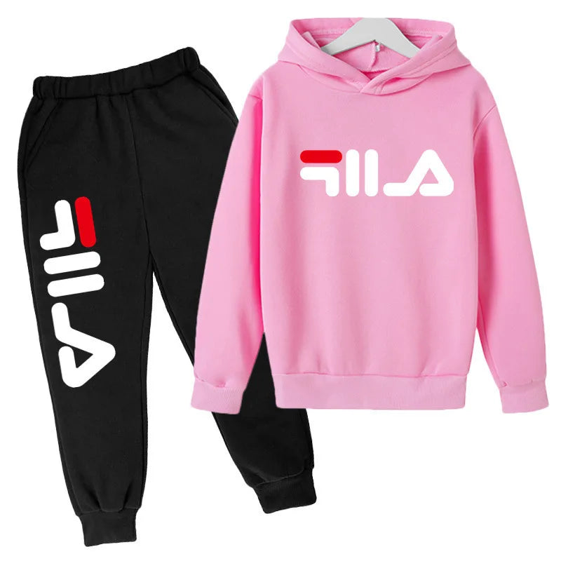 2025 Spring and Autumn Children's Boys and Girls Casual Sports Top + Pants 2-piece Girl Suit 3-14 Years Old Outdoor Jogging Suit