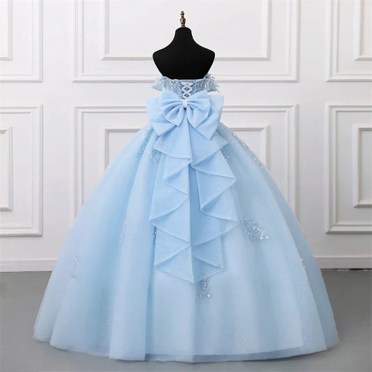 Shiny Party Dress 15 Quinceanera Dresses Ball Gown Glitter Prom Dress With Bow Tie High-end 15 Year Old Gown Customized 2025