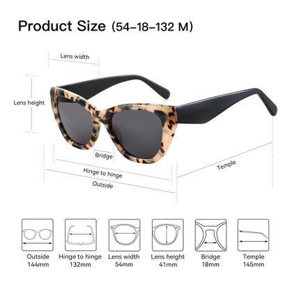 Polarized Sunglasses Women Cat-Eye: Trendy Cateye Sunglasses for Woman - Cute Sun Glasses UV400 Protection