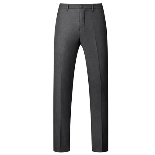 New Men Solid Colour Formal Suit Pants Black / Red / Royal Blue Homme Wedding Office Social Slim Fit Trousers