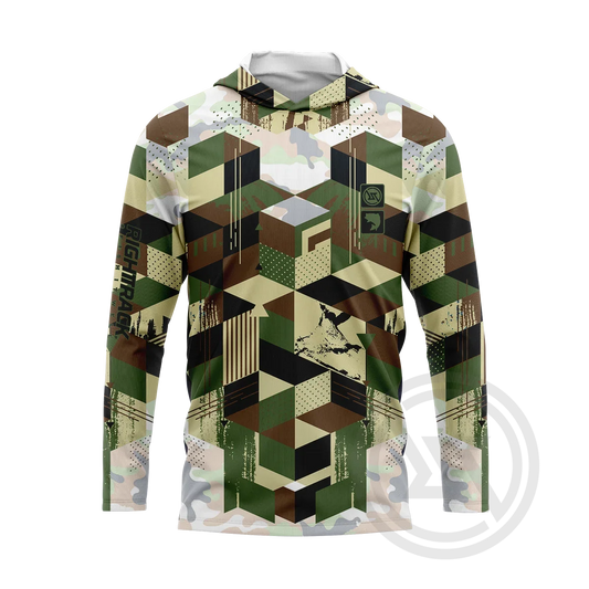 RT Camo Hoody Fishing Shirts Summer Outdoor Long Sleeve Mesh UPF Sunscreen Gear Angling Clothing