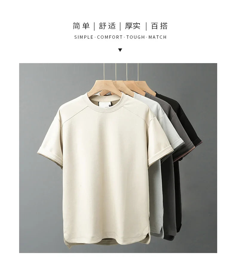 Modal Fabric T Shirts for Men 2025 Summer New Coolness Quick-Drying Shorts-Sleeve Tops Oversized Men's Clothing