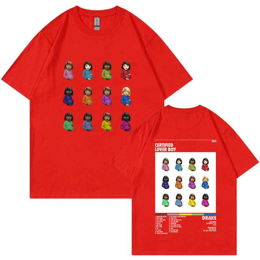 Rapper Drake Certified Lover Boy Album Print Graphic T Shirt Unisex Hip Hop Fashion T-shirt Men's 100% Cotton Oversized T-shirts