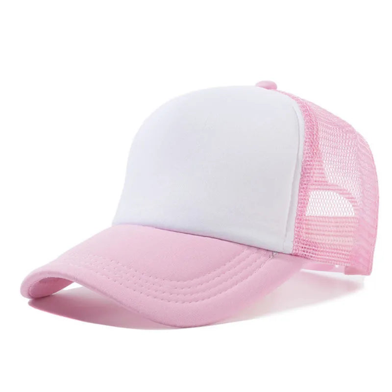 Mesh Baseball Cap Adjustable Snapback Hats For Women Men Unisex Hip Hop Trucker Cap Dad Hat Sponge Soft Breathable Black