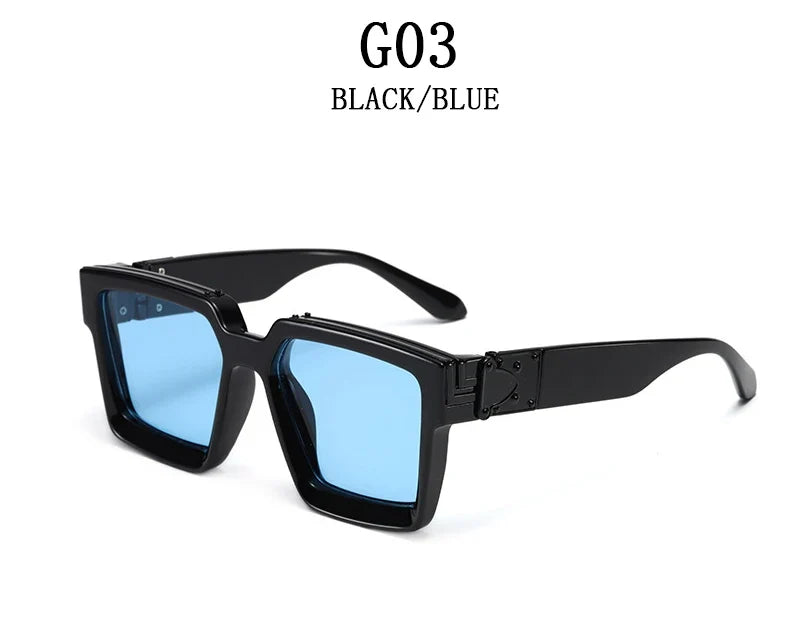 Millionaire Sunglasses For Men Vintage Square Fashion Glasses Luxury Retro Sunglasses Women Trending Punk Gafas De Sol Lentes