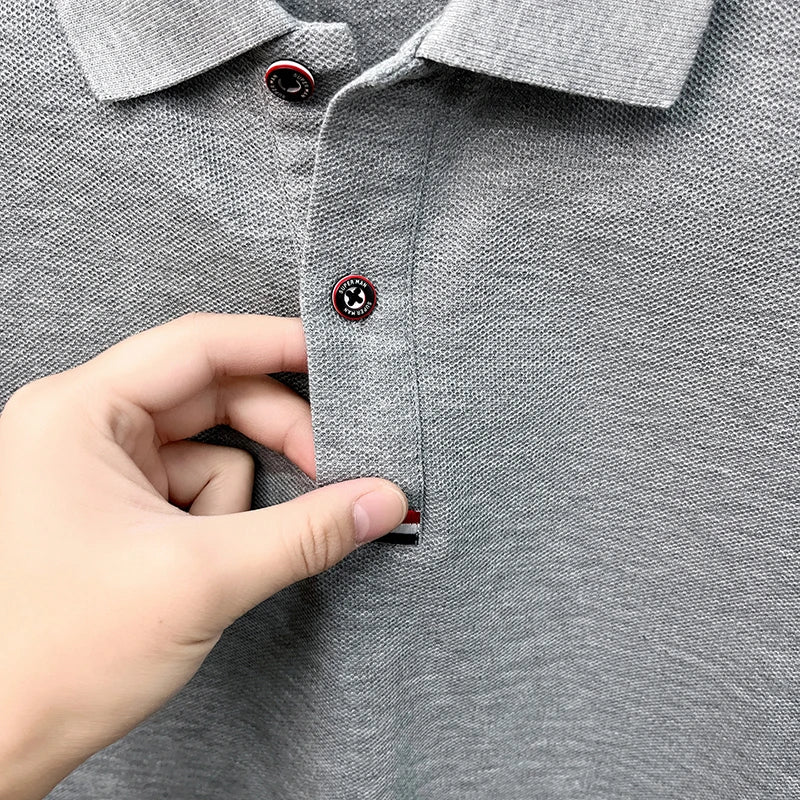 Summer 100% cotton short sleeve polo shirt men designer high-end brand cute dog embroidery Korean casual golf fashion T-shirt