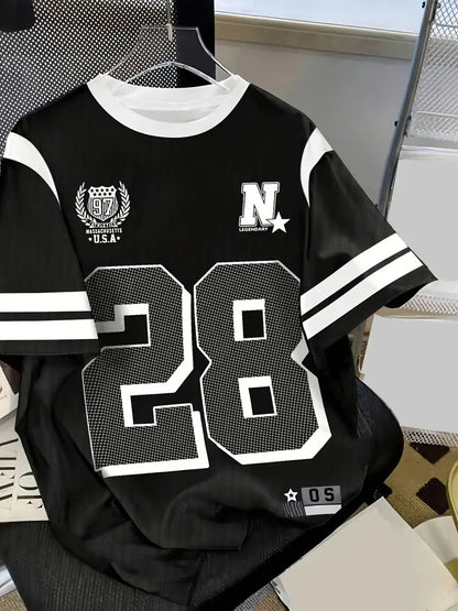 2025 Summer New Men's T-shirt breathable casual sporty digital print outdoor street men's wear