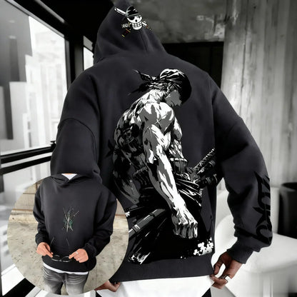 Unisex One Piece Zoro Anime Hoodie Winter New Pullover Men Women Streetwear Oversized Loose Casual Y2k Top Sweatshirt Winter New
