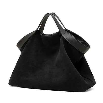 Women's Large Capacity Tote Bag 2025 New Vintage Suede Leather Spacious Crossbody Bag Commuting Versatile Trendy Premium Handbag