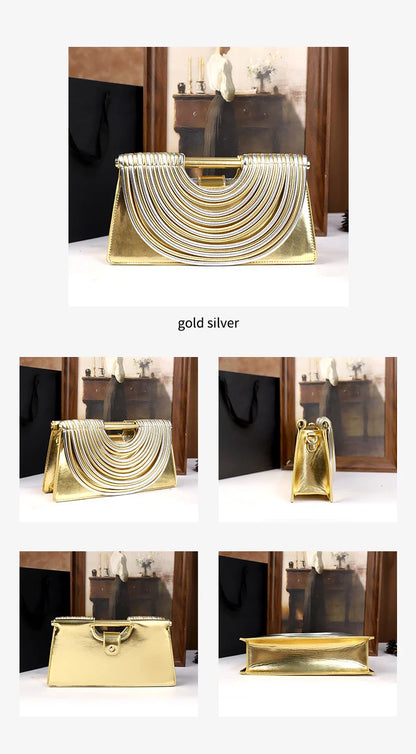 The 2025 new hand-held woven bag with lines is a unique, high-end, individual and fashionable handbag for women