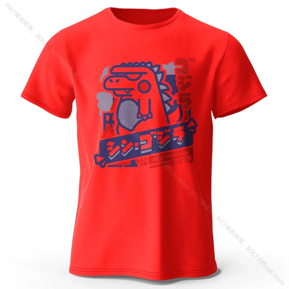 Harajuku Kawaii Animal Printed 100% Cotton T-Shirt, Lightweight Round Neck Short Sleeve Tee, Unisex Casual Wear
