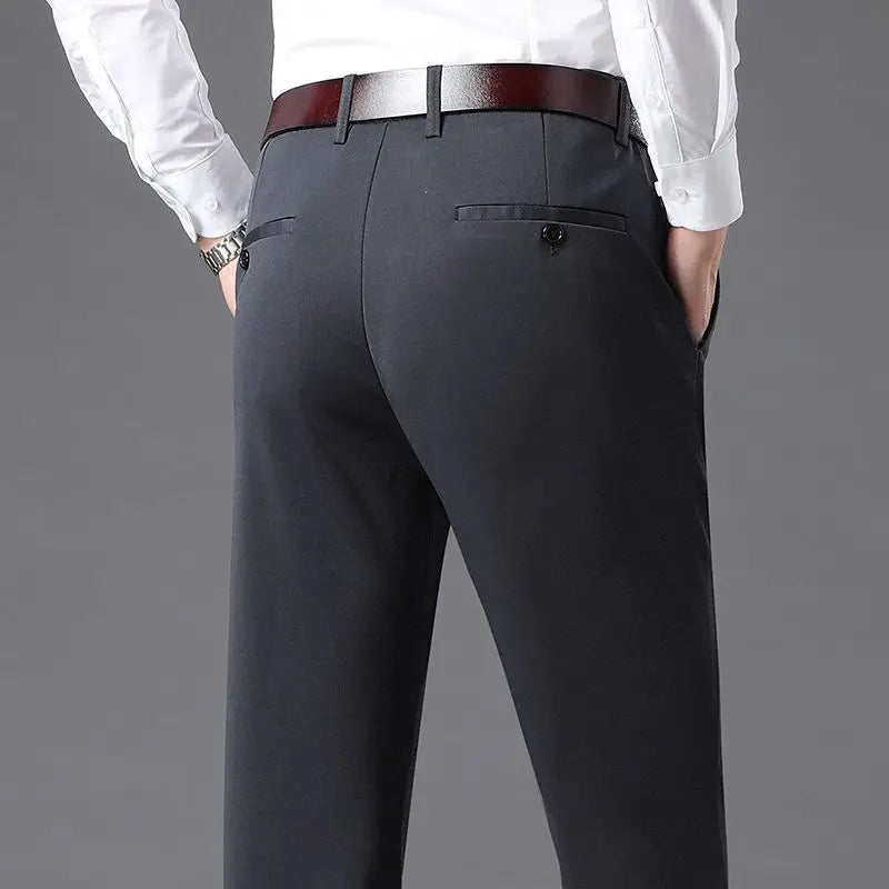 Fashion Men Business Suit Pants Korean Spring Summer Streetwear Male Clothes New Office Casual Solid Loose Straight Trousers 40