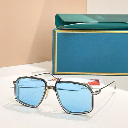Jagger Limited Edition Sunglasses Square Metal 10th Anniversary Handmade Double Bridge Alloy Gradient UV400 High Quality Glasses