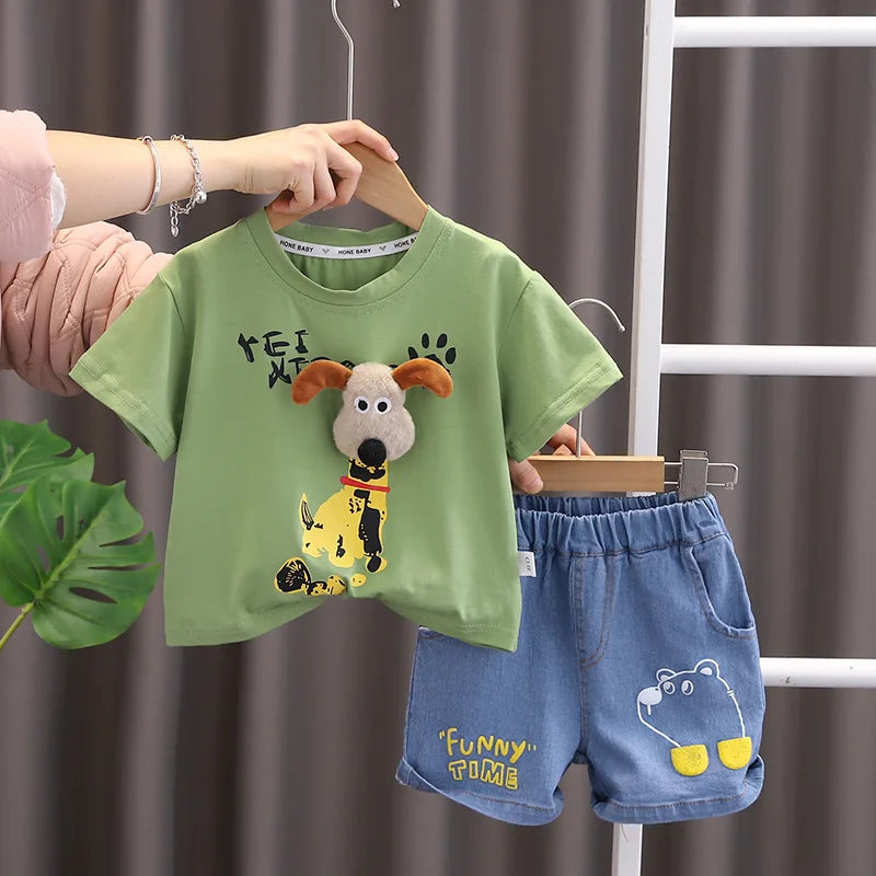 New Summer Kids Boys Clothes Suits Cartoon Cotton T Shirts Shorts 2Pcs/sets Infant Children Fashion Casual Toddler Tracksuit