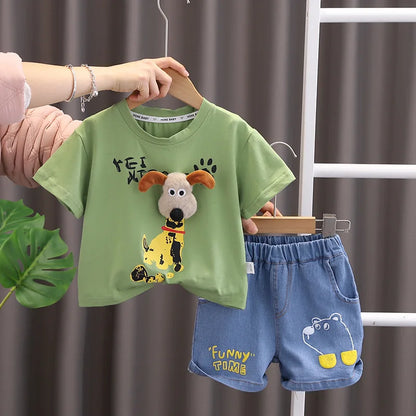New Summer Kids Boys Clothes Suits Cartoon Cotton T Shirts Shorts 2Pcs/sets Infant Children Fashion Casual Toddler Tracksuit