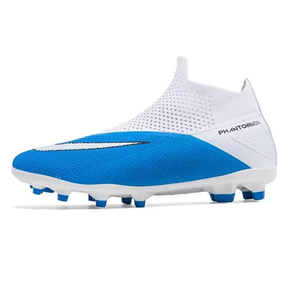 Big Size 49 48 Slip On Soccer Shoes Unisex Long Spike AG/TF Artificial Football Shoes Indoor Anti-slip Training Sport Boots