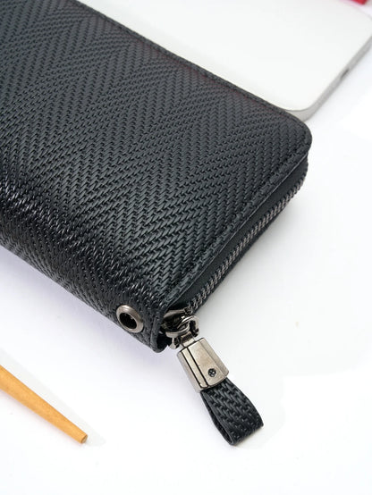 Fashion Retro Simple Long Wallet Business Office Commute Large Capacity Multi-Card Slot Portable Long Zipper Wallet Phone Wallet
