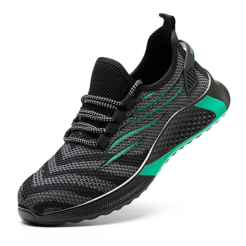 Steel Toe Work Shoes for Men Lightweight Safety Sneakers Comfortable Breathable Anti-Puncture Construction Working Shoes Boots