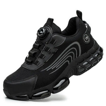 Rotary Button Safety Shoes Men Steel Toe Sneakers Puncture Proof Work Safety Boots Air Cushion Sport Work Shoes Anti-smash Boots
