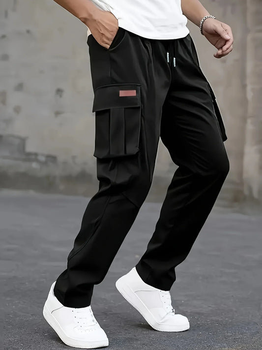 Men's casual work pants, sporty jogger pants, hiking pants, multi-pocket tactical pants, and leisure pants