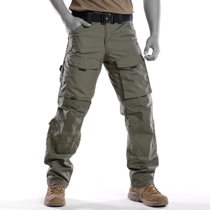 Men Tactical Pants Quick Drying Multi-Pocket Cargo Pants Military Tactical Men Trouser Wear-Resistant Work Waterproof Pant Loose