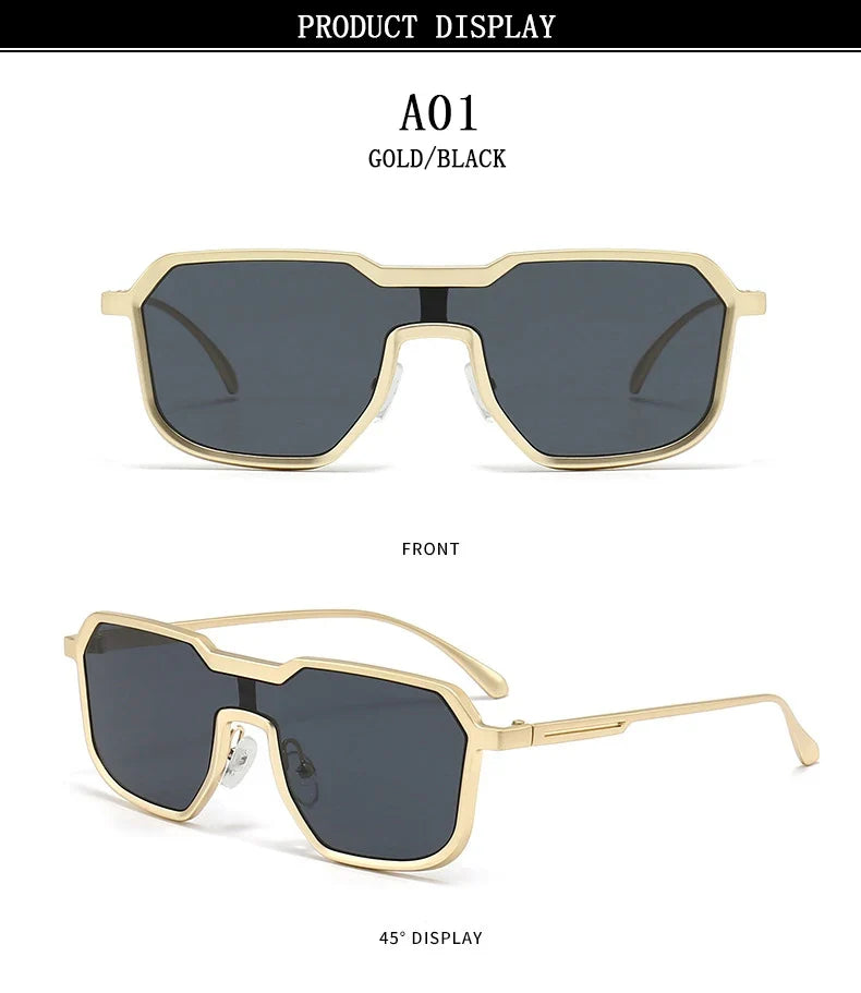 Heavy Metal Sunglasses For Men Steampunk Fashion Glasses Vintage Shades Retro Square Gafas De Sol Hombre Lunette De Soleil Homme