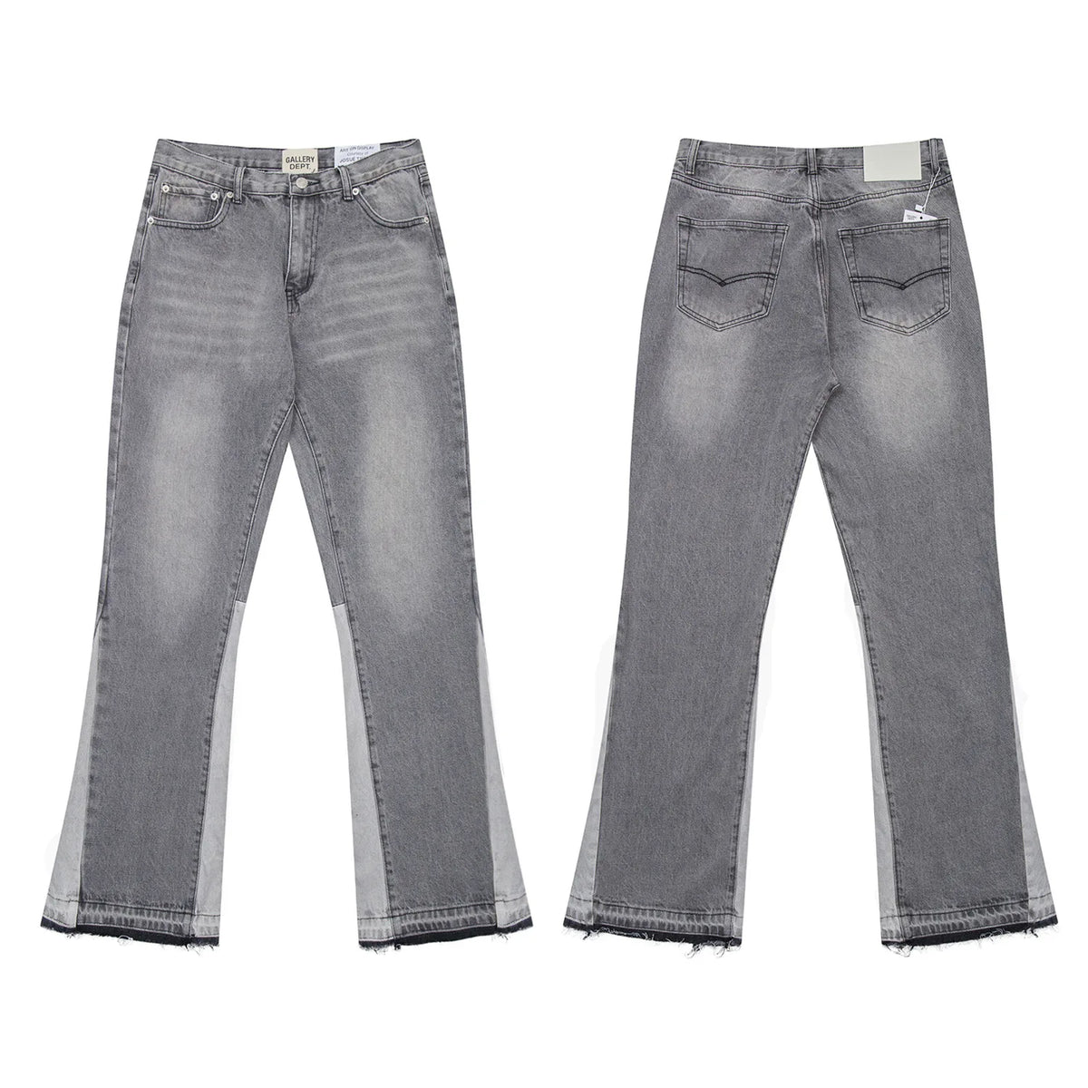 Denim Bell-bottoms Washed And Worn Patchwork Jeans