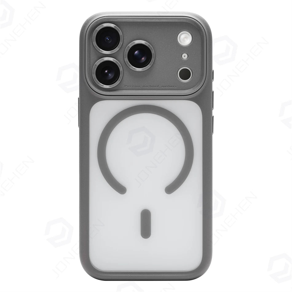 جراب خلفي برتقالي غير لامع ومقاوم للصدمات مع إطار عدسة كاميرا Magsafe قابل للفصل لهاتف iPhone 17Pro 17 Pro Max وزر الكاميرا