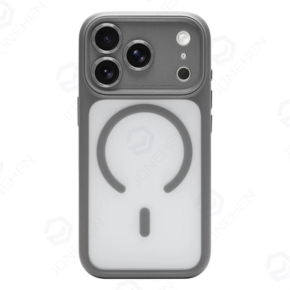جراب خلفي برتقالي غير لامع ومقاوم للصدمات مع إطار عدسة كاميرا Magsafe قابل للفصل لهاتف iPhone 17Pro 17 Pro Max وزر الكاميرا