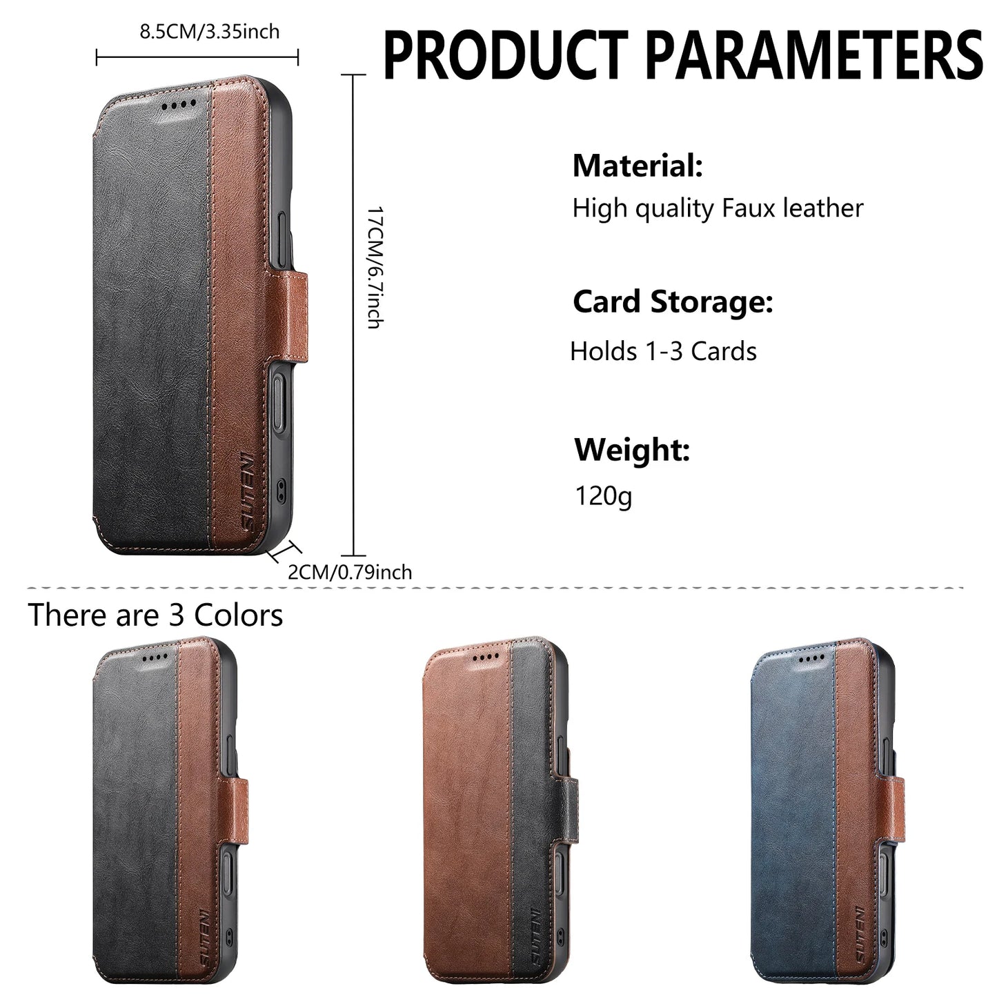 Faux Leather Wireless Charging Card Holder Stand Wallet Magnetic Flip Cover Phone Case For iPhone 16 Pro Max 15 Plus 14