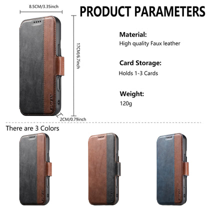 Faux Leather Wireless Charging Card Holder Stand Wallet Magnetic Flip Cover Phone Case For iPhone 16 Pro Max 15 Plus 14